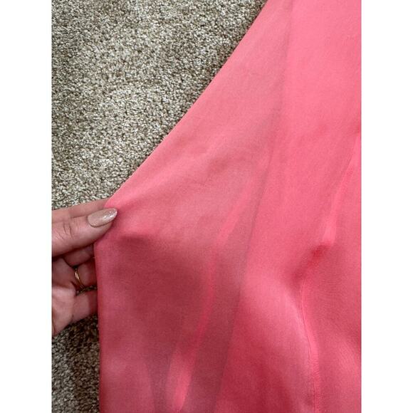 Rebecca Taylor Silk Pink 100% Silk Midi Babydoll Spaghetti Strap Dress 90s Y2k 6 - Picture 7 of 11